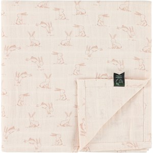 Maxi lange en mousseline rosy rabbit (110 x 110 cm)