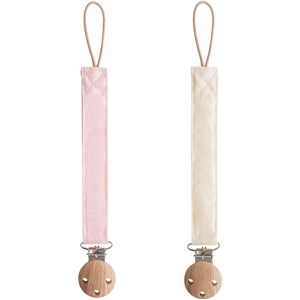Lot de 2 attaches-sucettes en lin blush-cream