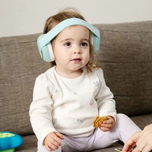 Casque anti-bruit pour bébés blanc-vert menthe