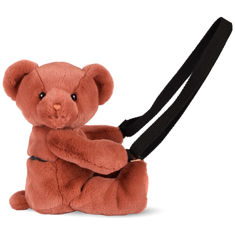 Sac bandoulière doudou ours terracotta (30 cm)