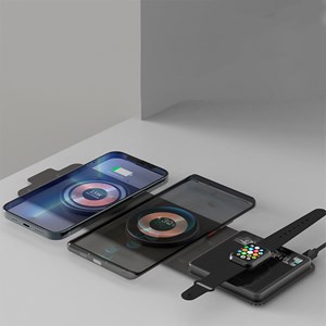 Chargeur sans fil pliable portable 15w, qi, magsafe et apple watch.