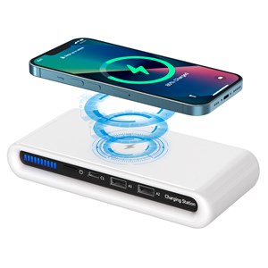 Station de charge sans fil qi 15w avec ports de charge usb