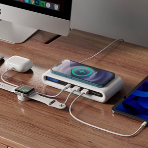 Station de charge sans fil qi 15w avec ports de charge usb