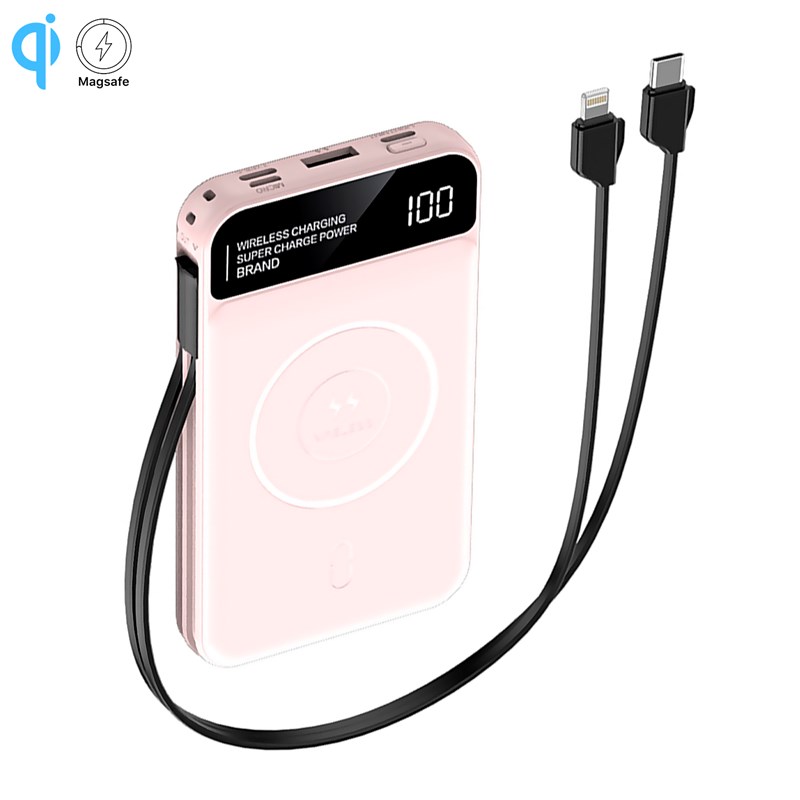 Powerbank 10.000mah avec chargement sans fil de 15w, sortie pd22.