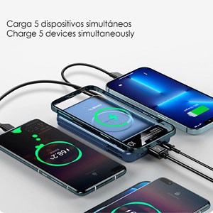 Powerbank 10.000mah avec chargement sans fil de 15w, sortie pd22.