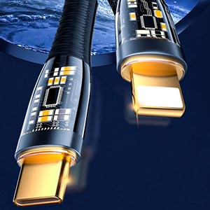 Câble usb-c vers lightning pd20w. Longueur : 0,25 mètres, od 3,5mm.