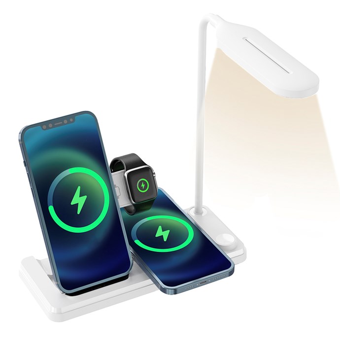 Chargeur Sans Fil 4 En 1 – Support De Charge Rapide Magnétique De 15 W, Chargeur Sans Fil Multi-appareils | Smartphone, Tablette Et écouteurs, Station De Charge Rapide Pour La Maison Et