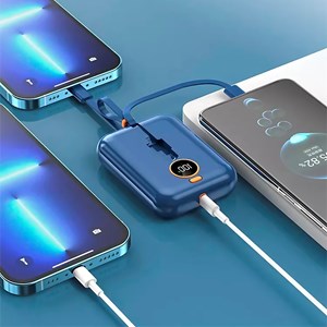 Powerbank 10.000mah avec charge rapide pd22,5w, câble usb-c.