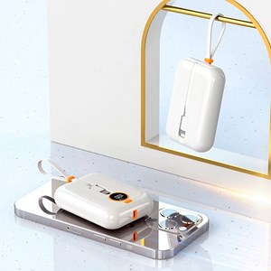 Powerbank 10.000mah avec charge rapide pd22,5w, câble usb-c.