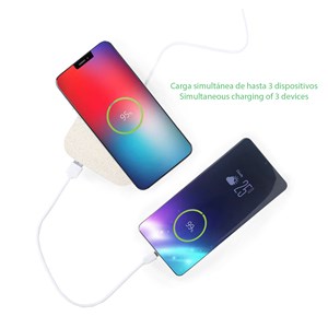 Chargeur riens qi sans fil, fabriqué avec de la paille de blé.