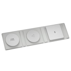 Base de charge pliable portable, en cuir. Magsafe 15w + qi 5w + smartwatch 3w.