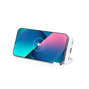 Power bank sans fil 15w. 5000 mah. 1 sortie usb et 2 type c. 2 entrées type c