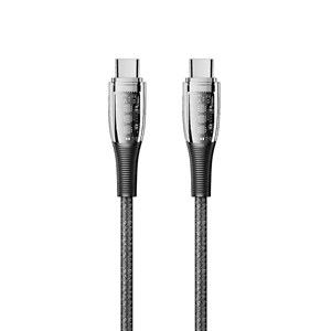 Câble usb-c vers usb-c pd60w. Longueur : 2 mètres, od 4,0mm. Plaqué nickel.
