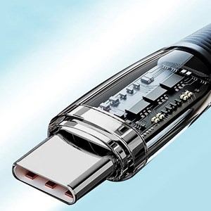 Câble usb-c vers usb-c pd60w. Longueur : 2 mètres, od 4,0mm. Plaqué nickel.