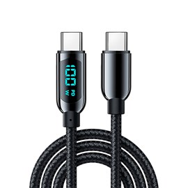 Câble usb-c à usb-c de 100w pd, charge rapide, écran numérique, 1,2 mètres.