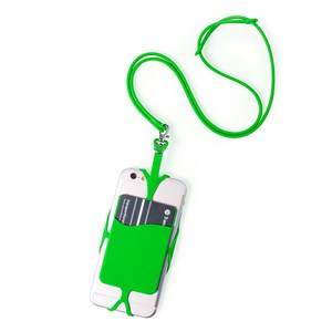Lanyard en silicone veltux pour smartphone, avec porte-cartes et mousqueton.