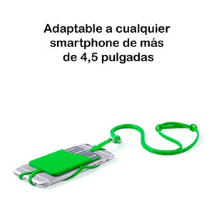 Lanyard en silicone veltux pour smartphone, avec porte-cartes et mousqueton.