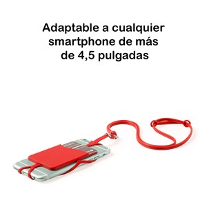 Lanyard en silicone veltux pour smartphone, avec porte-carte et mousqueton.