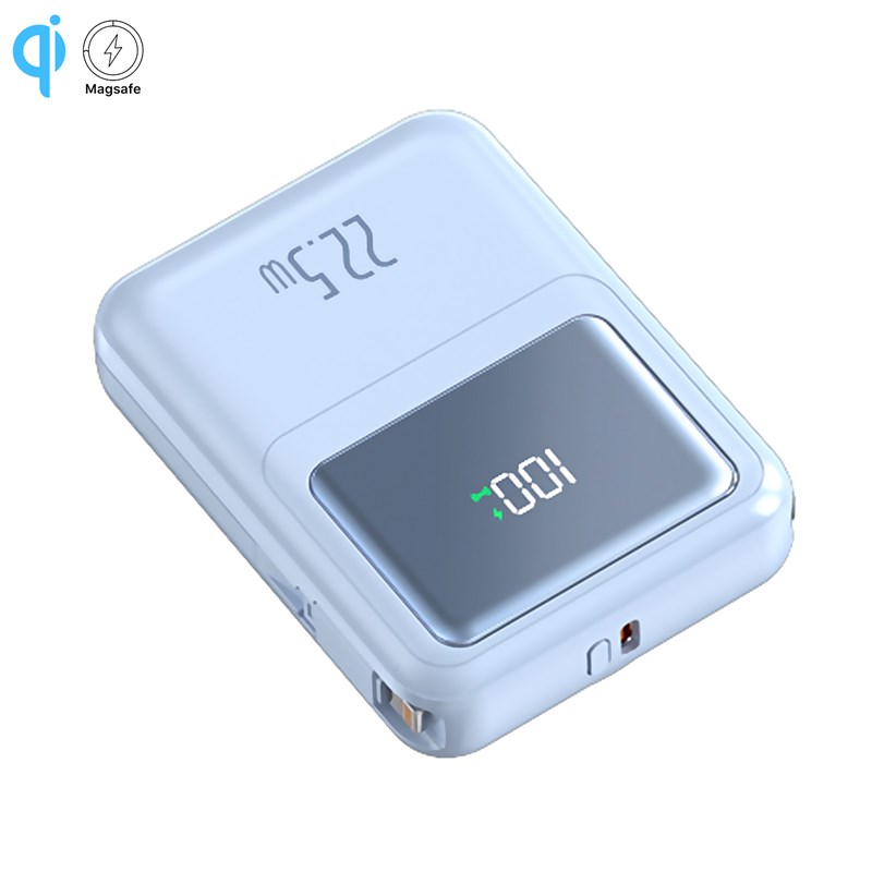 Powerbank 10.000mah avec charge rapide pd22,5w et charge sans fil de 15w.