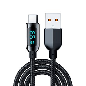 Câble usb am à usb-c de 66w, charge rapide, écran numérique, 1,2 mètres.