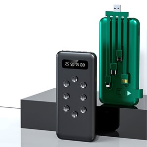 Powerbank 10.000mah avec ventouses pour fixation arrière au smartphone.