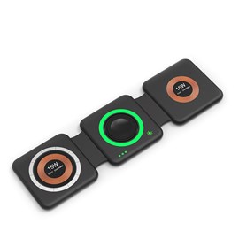 Base de chargement pliable portable magsafe 15w + qi 15w + apple watch.