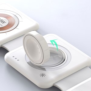 Base de chargement pliable portable magsafe 15w + qi 15w + apple watch.
