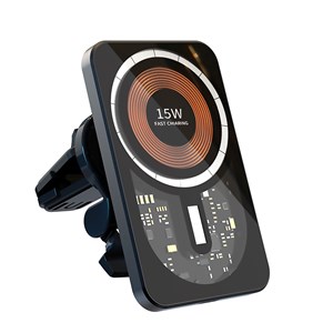 Chargeur de voiture sans fil magsafe, avec pince pour prise d'air, 15w.