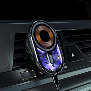 Chargeur de voiture sans fil magsafe, avec pince pour prise d'air, 15w.