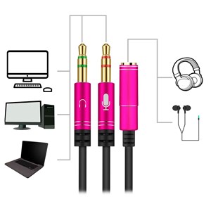 Adaptateur conversisseur de minijack (femelle) à double minijack mâle.