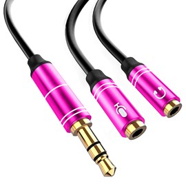 Splitter convertisseur de double minijack femelle vers minijack mâle.