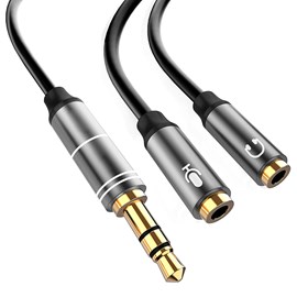 Splitter convertisseur double mini-jack femelle vers mini-jack mâle.