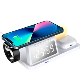 Chargeur sans fil multifonction 6 en 1 : chargeur sans fil qi 15w.