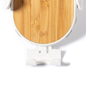 Support chargeur voiture sans fil 15w. Nature bambou. Réglable
