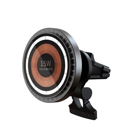 Chargeur pour voiture magsafe 15w avec lumières led ambiantes.