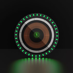 Chargeur pour voiture magsafe 15w avec lumières led ambiantes.