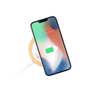 Chargeur organic chanvre et bois. Sans fil 15w charge rapide.