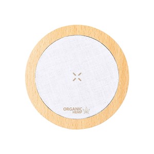 Chargeur organic chanvre et bois. Sans fil 15w charge rapide.