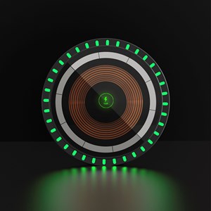 Base de chargement magsafe 15w avec lumières led ambiantes.