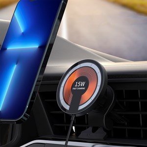 Chargeur de voiture sans fil magsafe pour prise d'air, 15w.