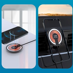 Chargeur de voiture sans fil magsafe pour prise d'air, 15w.