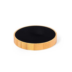 Chargeur nature bambou lumières led. Sans fil 15w.