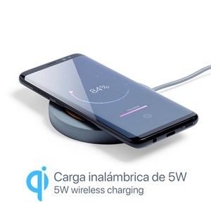 Chargeur sans fil qi feskon en ciment et bambou.