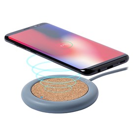 Chargeur sans fil 5w nature en liège et pierre