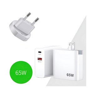 Chargeur usb pd65w, qc3.0 18w. Prise : us&nbsp;eu