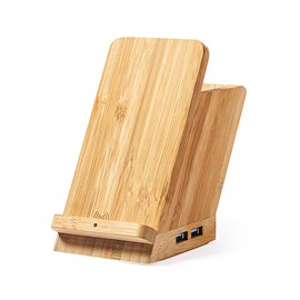 Porte-crayon multifonction chargeur sans fil 5w.nature bambou 4 ports. Usb 2.0