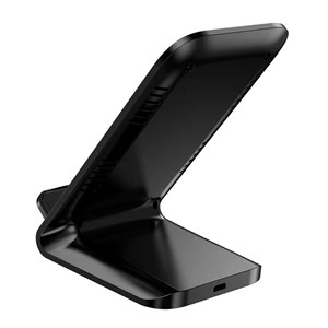 Chargeur sans fil qi à double bobine avec support.