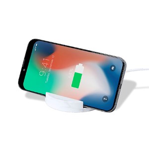 Support chargeur organic bambou&nbsp;marbre sans fil 15w charge rapide