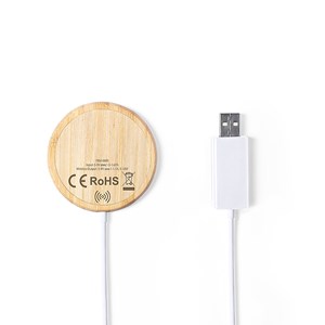 Chargeur sans fil 10w. Magnétique nature bambou charge rapide