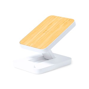 Chargeur nature bambou sans fil 15w. Charge rapide. Pliable